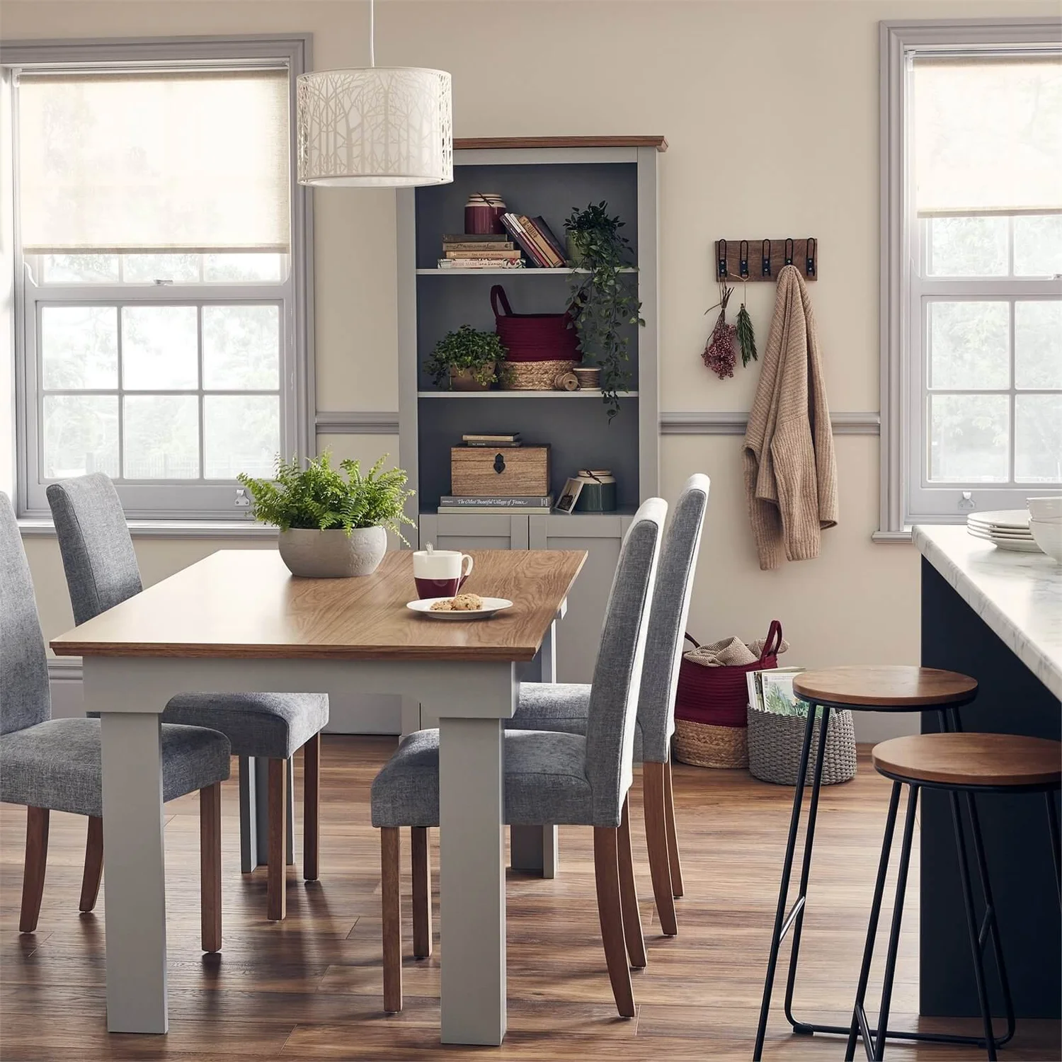 Round Paper Rope Basket - Grey - Image 2