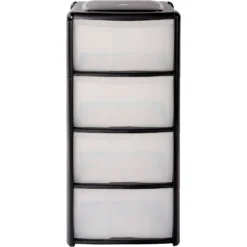 4 Drawer Storage Tower - Black