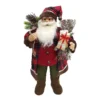 Standing Santa In Tartan Coat Christmas Decoration - 80cm