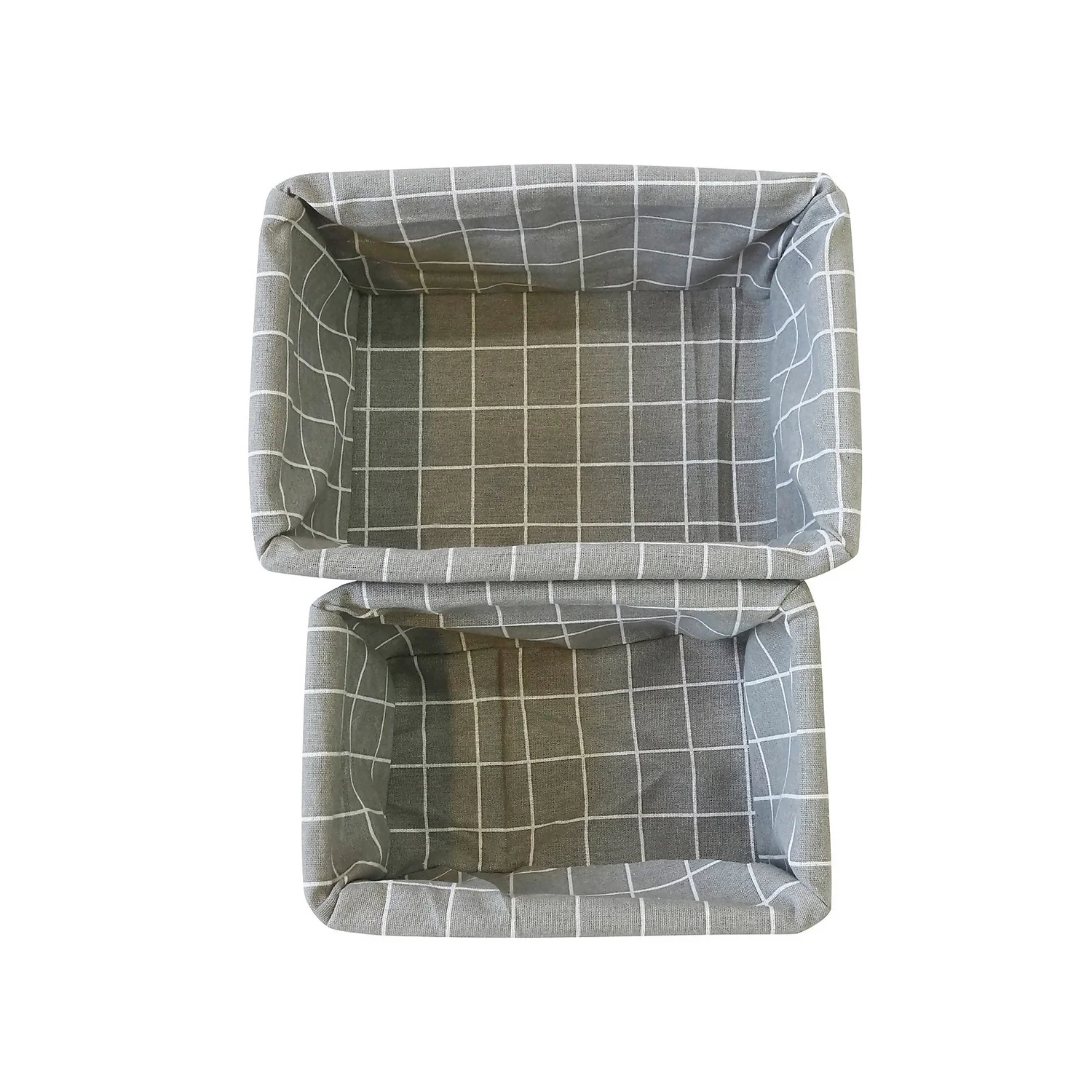 Set Of 2 Grey Willow Lined Baskets - Image 3