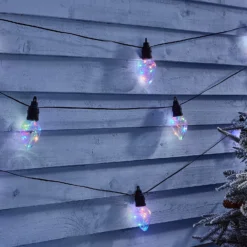 10 Twinkling Cone Copper Wire LED Connectable Outdoor Christmas String Lights - Colour Changing