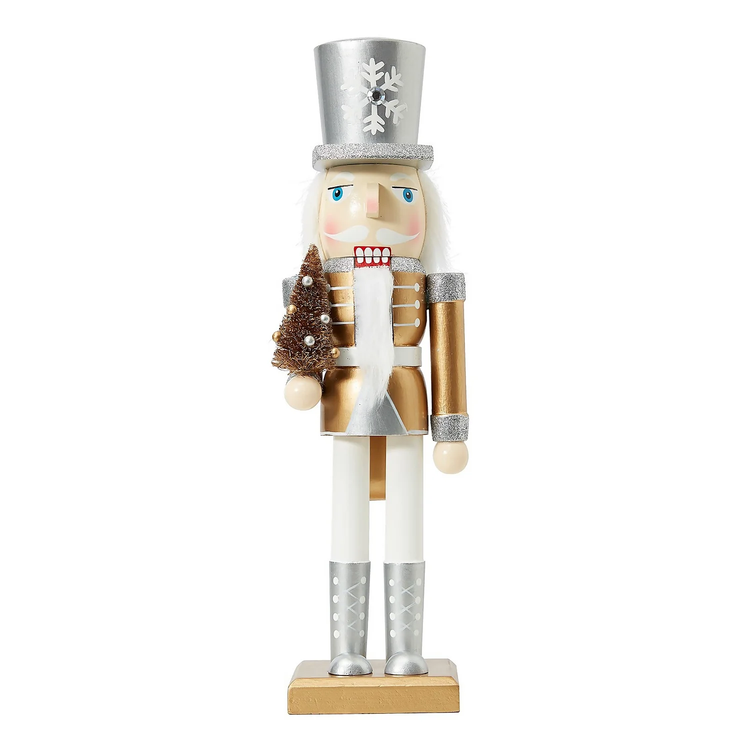 Gold Wooden Nutcracker Figure Christmas Decoration - 36cm