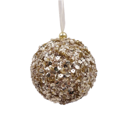 Gold Sequin Bauble Christmas Tree Bauble - 100mm