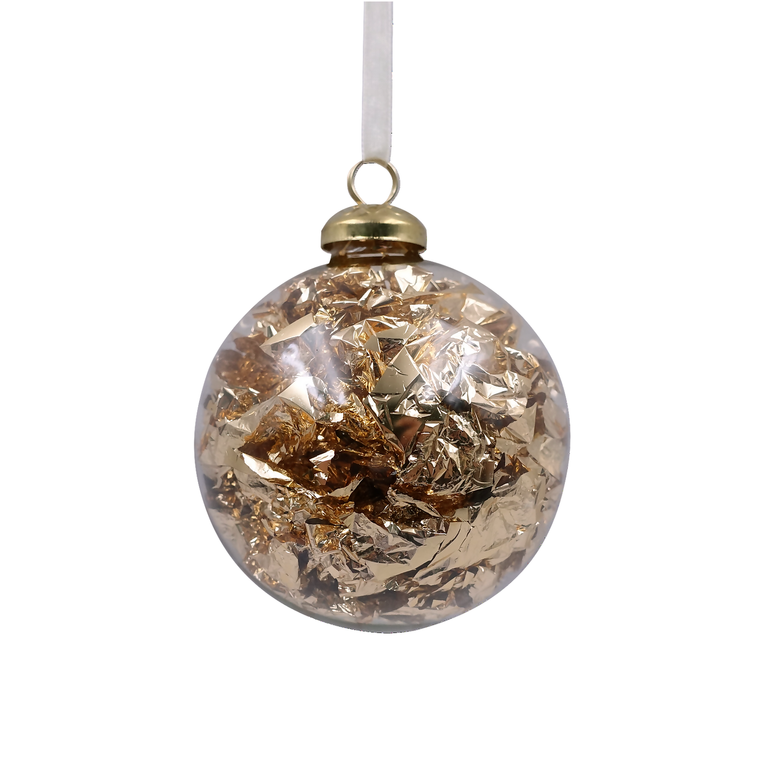 Gold & Silver Foil Christmas Tree Bauble - 90mm