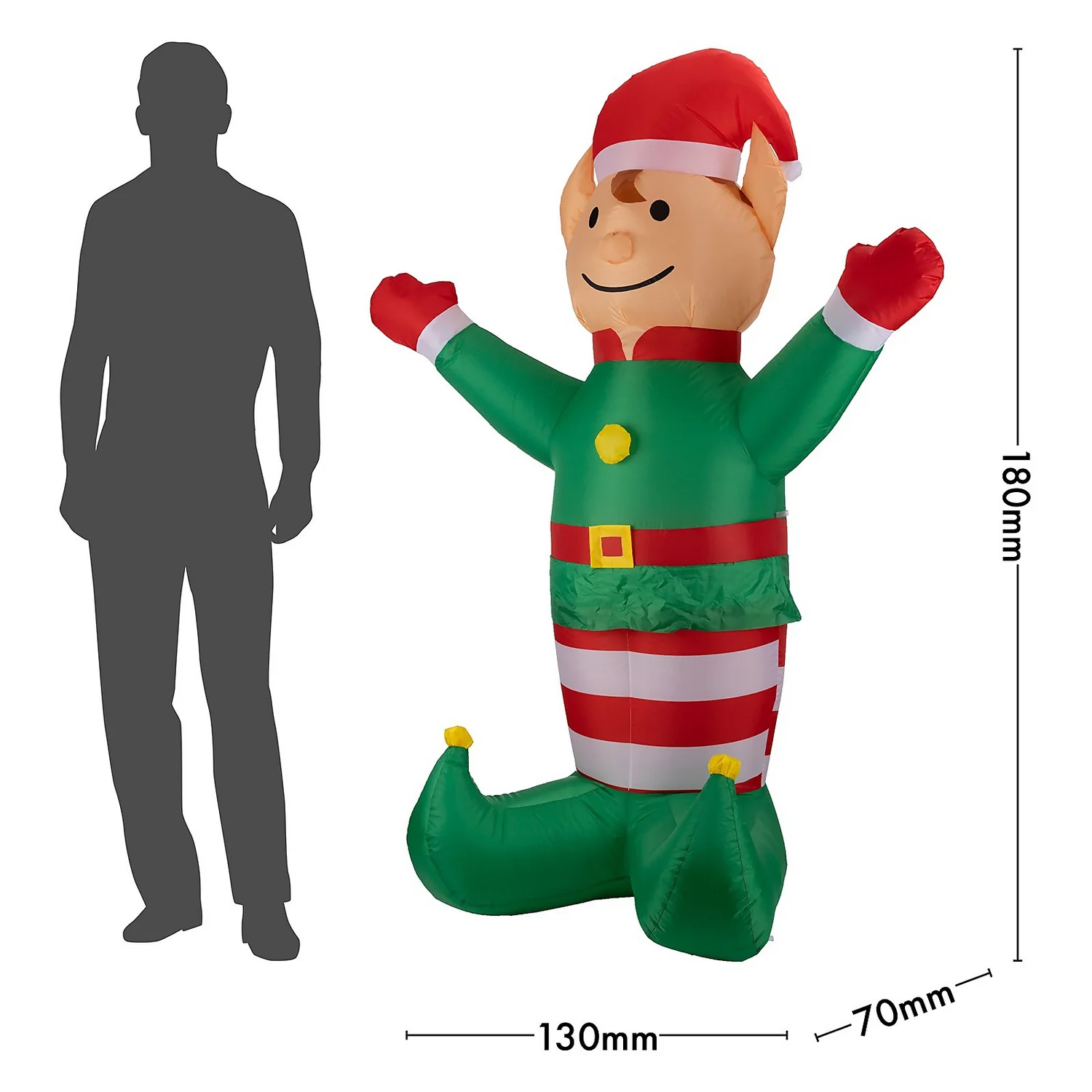 6ft Elf Christmas Inflatable - Image 6