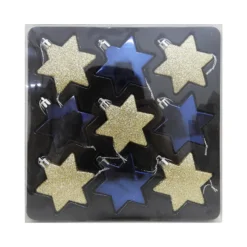 Party Nights Stars Christmas Tree Decorations - Pack Of 9
